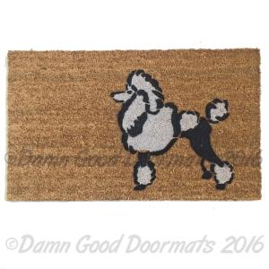 Toy Poodle WARNING: Guard dog on duty funny doormat