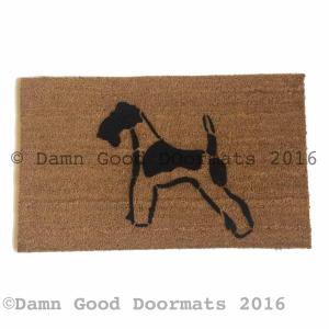 Wire Terrier Warning: Guard dog on duty funny doormat
