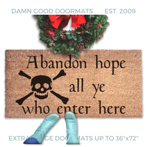 Italian Abandon hope Dante Knights Templar shield doormat