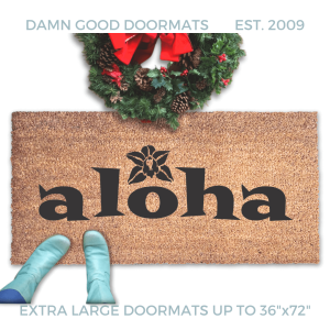 aloha tiki doormat welcome