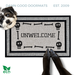 Skull and Bones Halloween Welcome Doormat