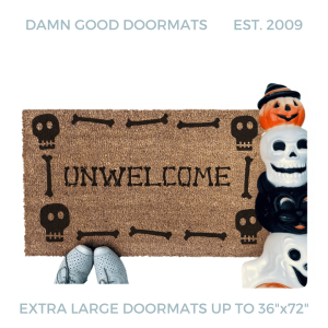 Skull and Bones Halloween Welcome Doormat