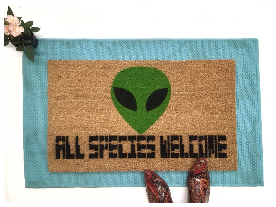 Alien All species Halloween Welcome doormat