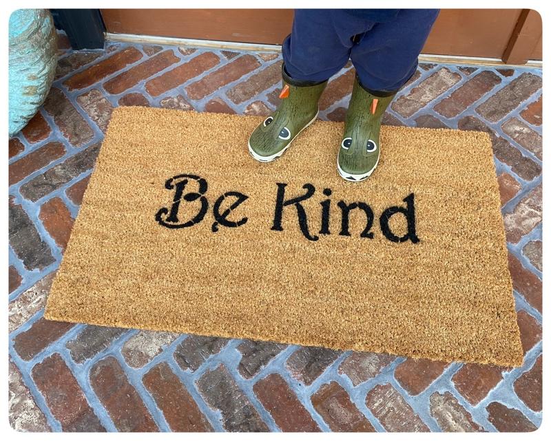 Be kind happy home mantra doormat