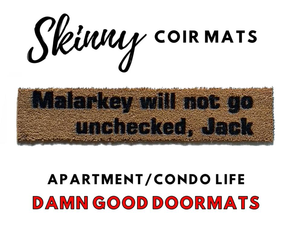 Biden blue wave doormat reading malarkey will not go unchecked coir doormat