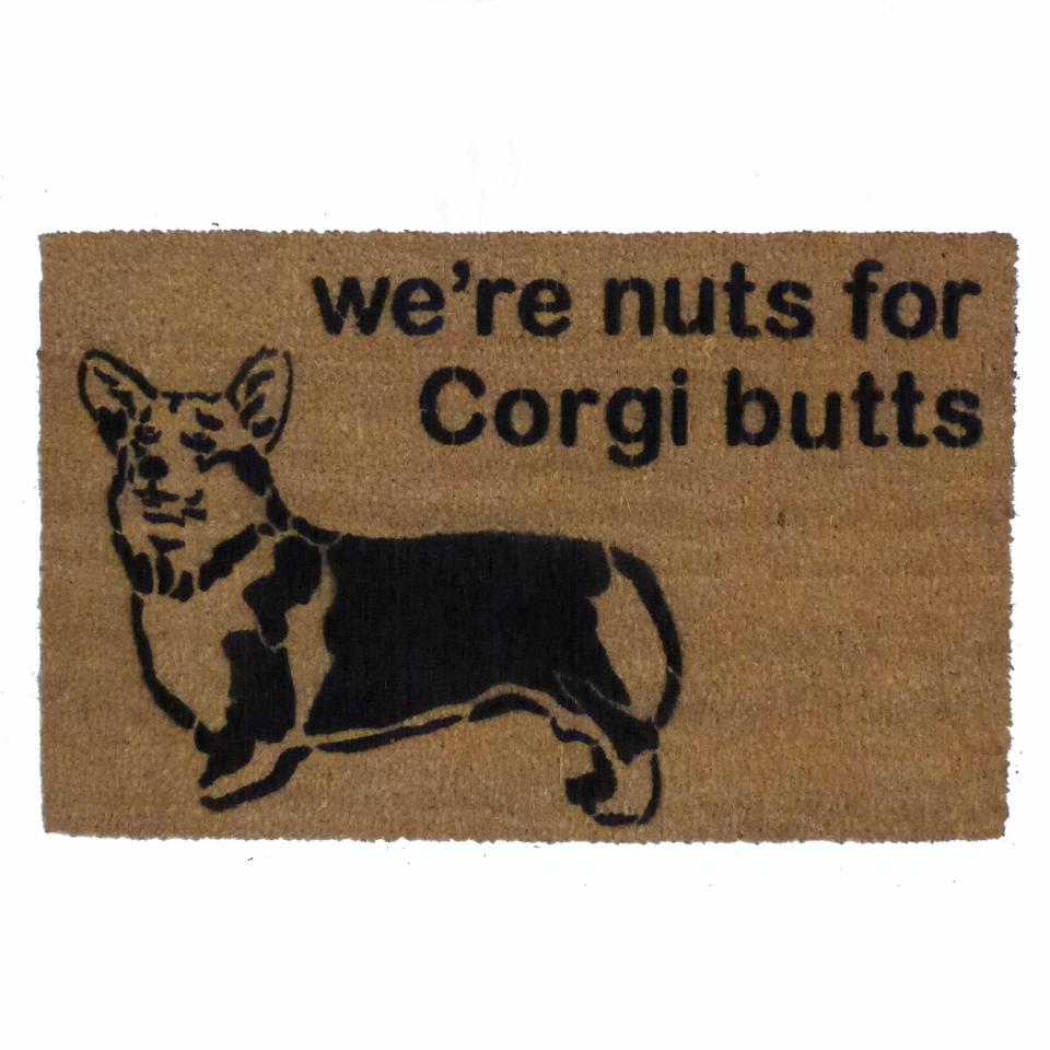 corgi butts nuts welsh dog lover cute funny damn good doormat.jpg