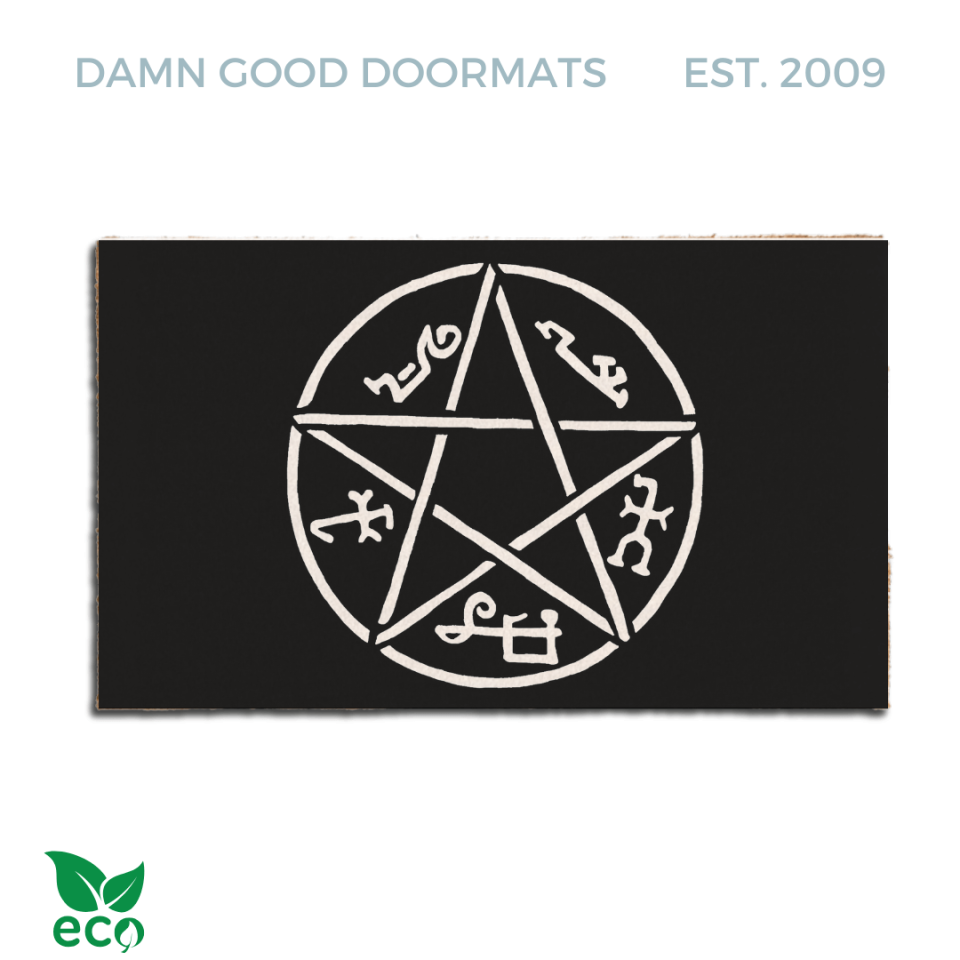 devils trap supernatural gothic home decor halloween damn good  doormat