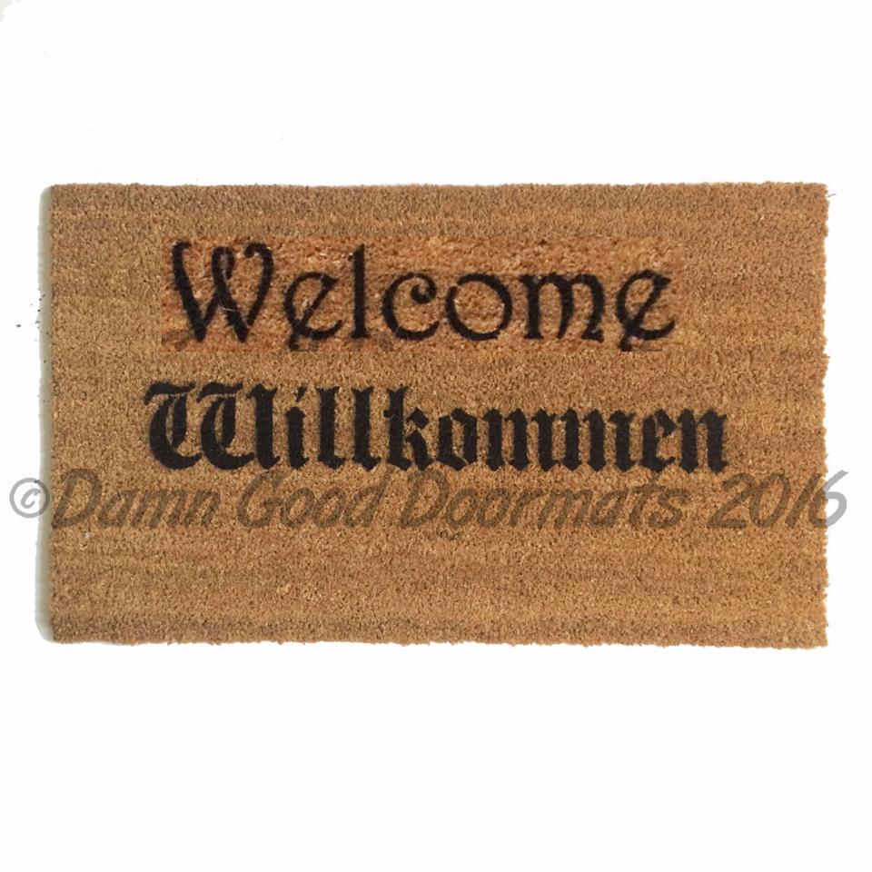 NEW olde english German door mat Willkommen doormat