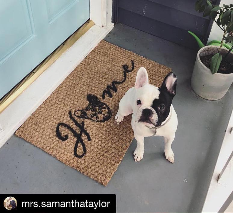 HOME French Bulldog "Frenchie" dog Frenchy squishy face custom door mat