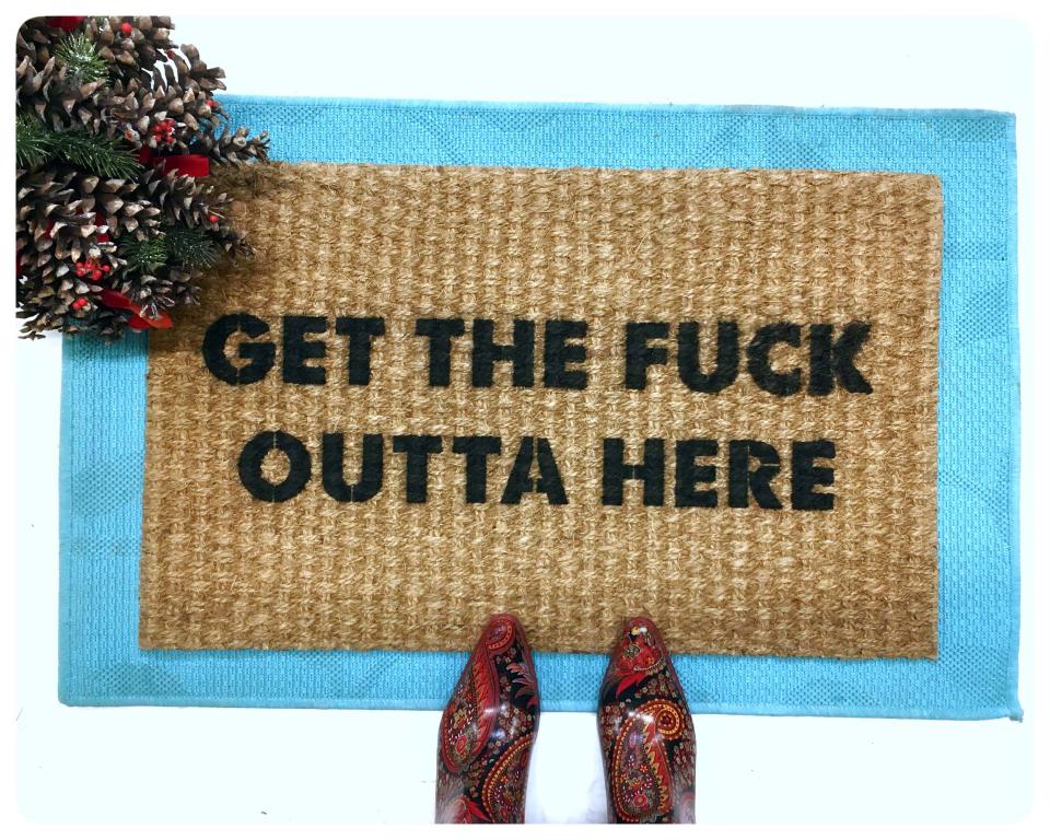 Get the fuck outta here™ funny go away doormat