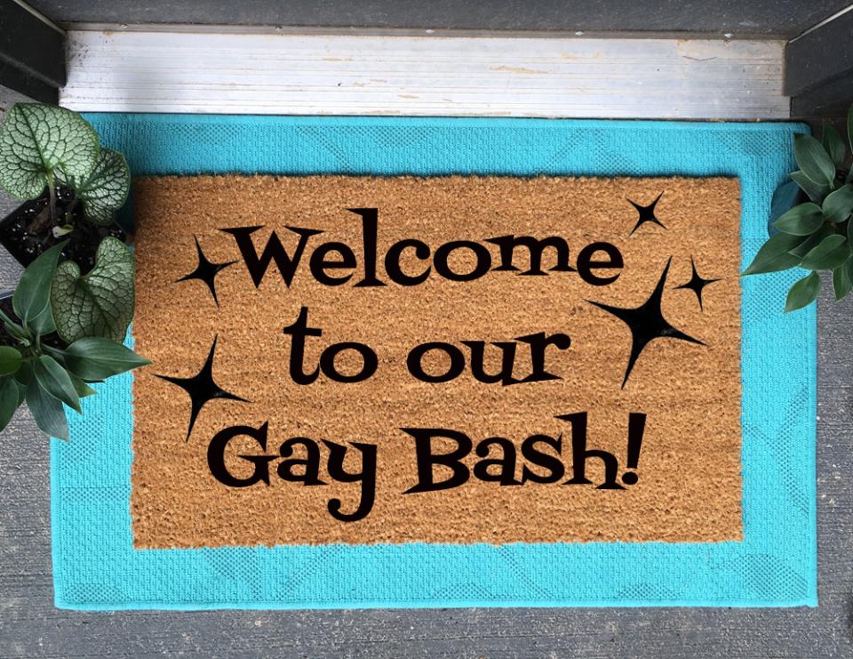 Welcome to our Gay Bash! | LGBTQ Party doormat