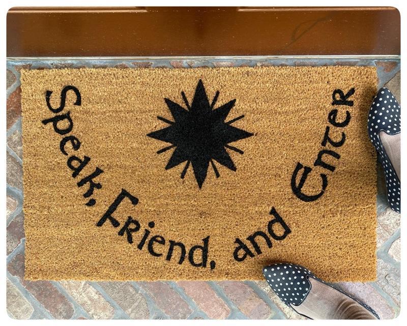 Elvish 1 color JRR Tolkien Speak Friend and Enter doormat