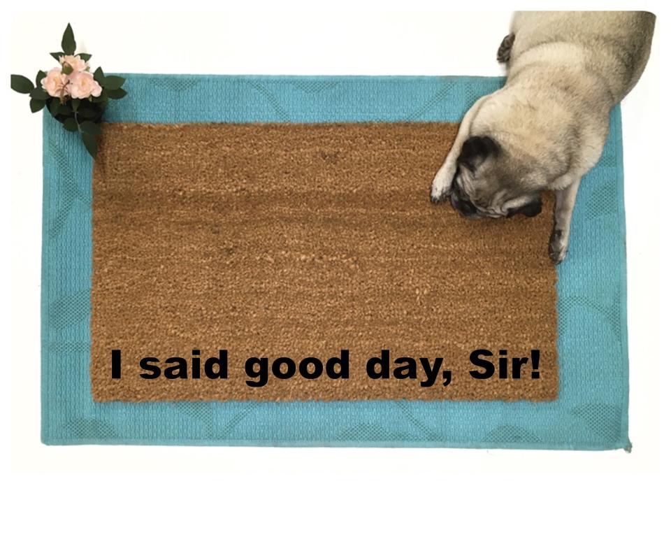 I said good day sir funny willy wonka damn good doormat