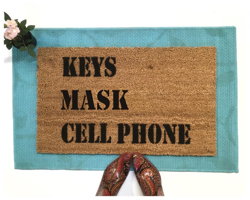 KEYS MASK CELL PHONE™ outdoor coir doormat