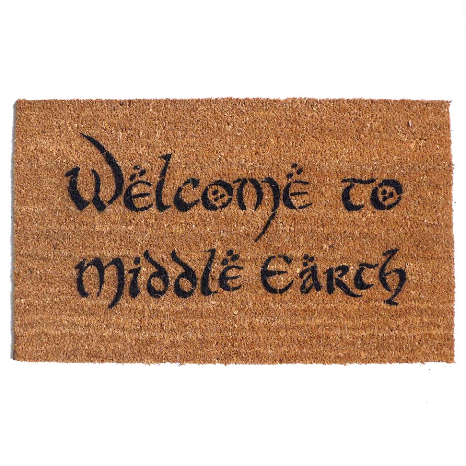 Welcome to Middle Earth, JRR Tolkien nerd doormat The Hobbit, LOTR