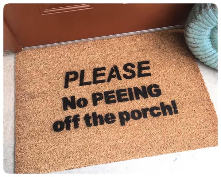 please no peeing off the porch boys house funny rude doormat