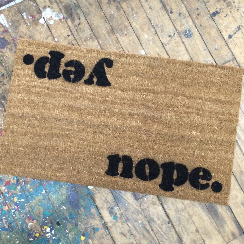 nope yep funny rude go away doormat