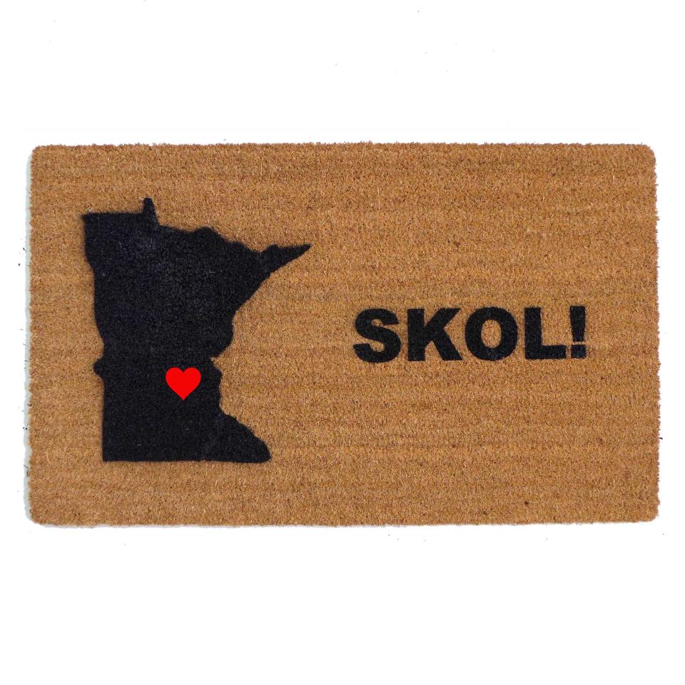 SKOL! Minnesota heart doormat