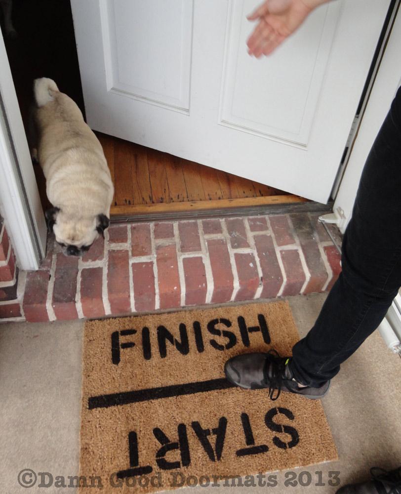 Start / Finish Rat race runner- funny Novelty doormat