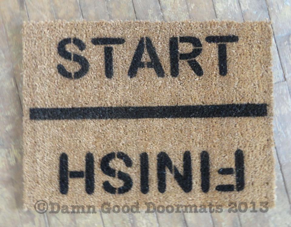Start / Finish Rat race runner- funny Novelty doormat