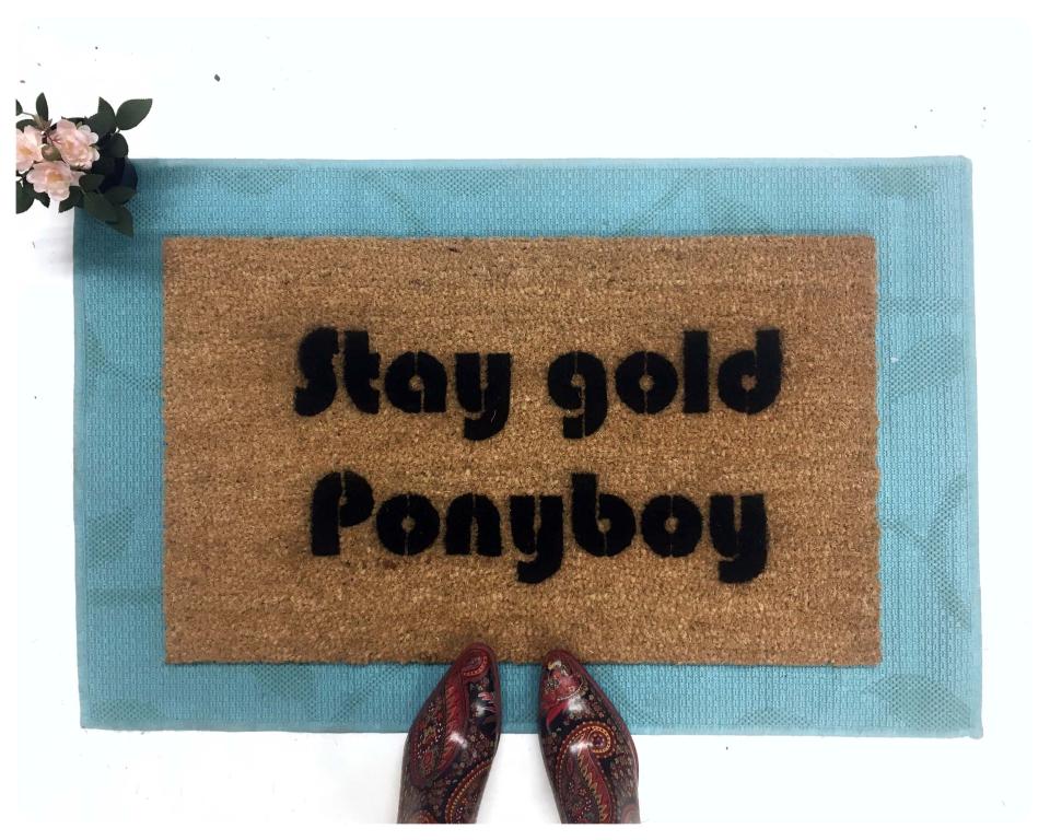 Stay gold Ponyboy.... The Outsiders, stepbrothers doormat