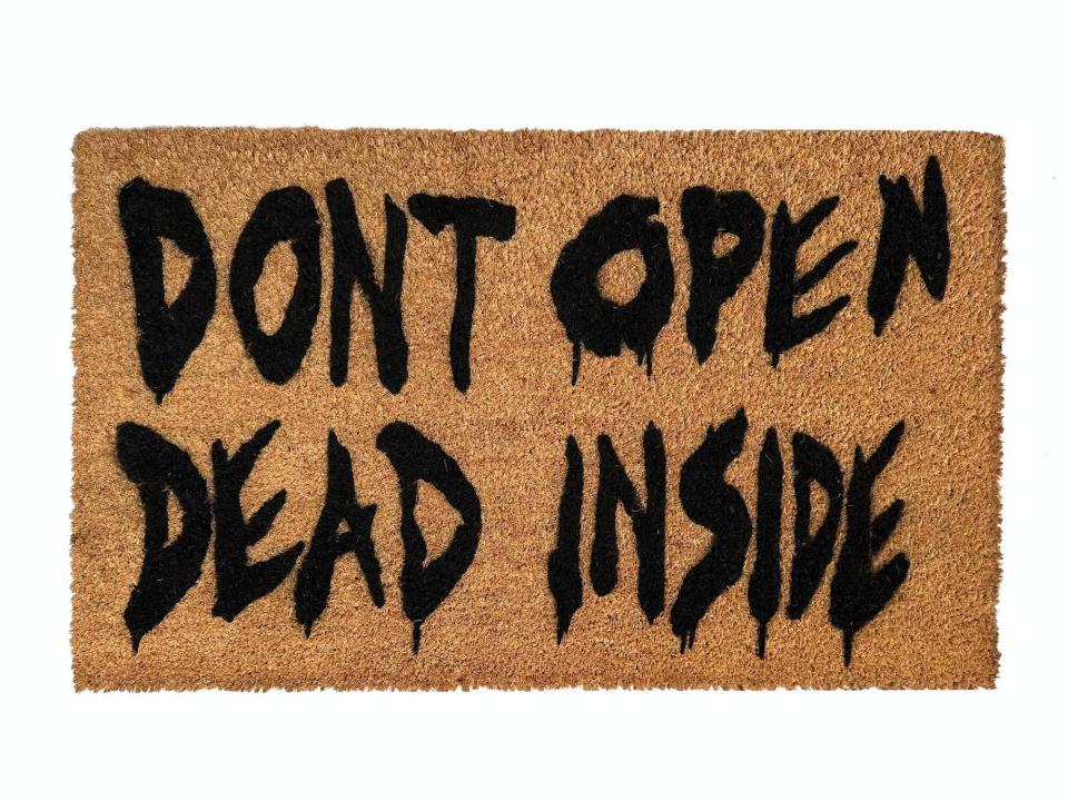 Don't Open Dead inside Halloween ZOMBIE Walking dead Gothic home decor doormat