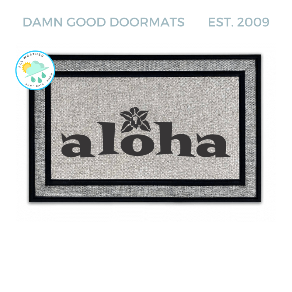 aloha tiki doormat welcome