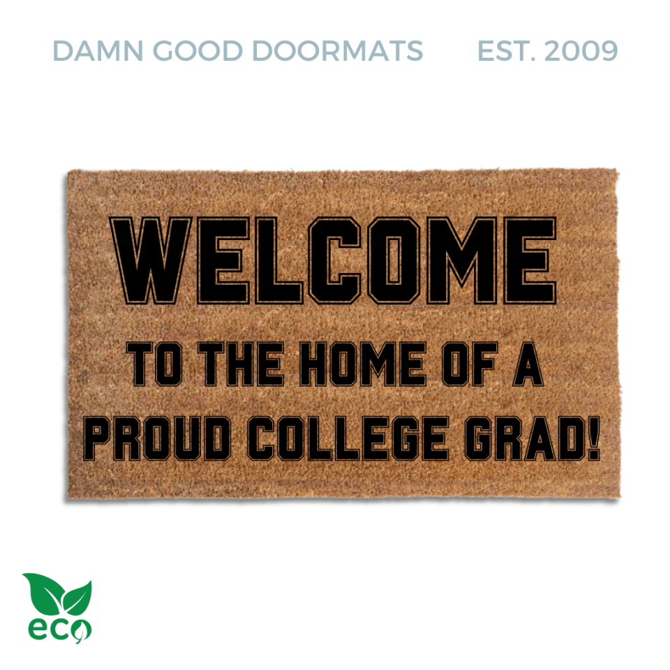 Custom COLLEGE Grad doormat 