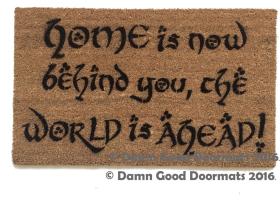 JRR Tolkien HOME is now behind you Gandalf doormat