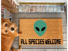 Alien All species Halloween Welcome doormat