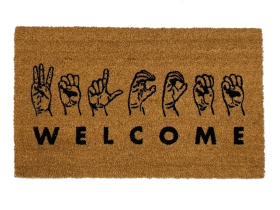 American Sign Language Deaf culture Welcome damn good doormat