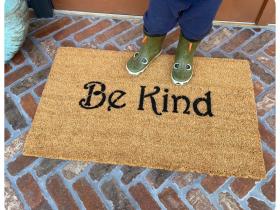 Be kind happy home mantra doormat