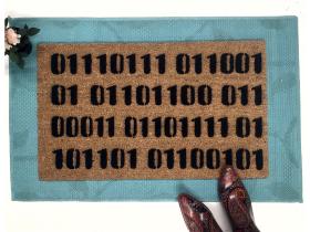 Computer language Binary Welcome nerd doormat