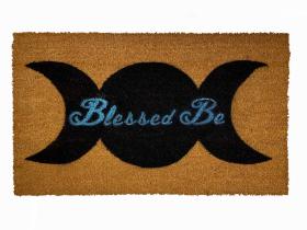 Coir Wiccan Blessed Be Goddess Moon witchy welcome outdoor doormat