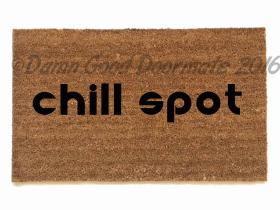 Coir doormat with  Chill Spot design, funny marijuana welcome mat for front porch