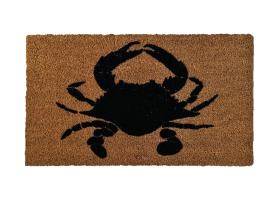 Crab crustaceancore nautical doormat with blue crab and coastal design