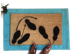 cute 1950's dancing feet doormat