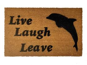 live laugh leave and dolphin go away doormat