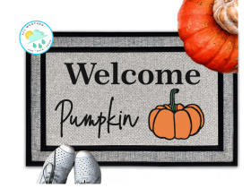 all weather Welcome Pumpkin coir outdoor Doormat