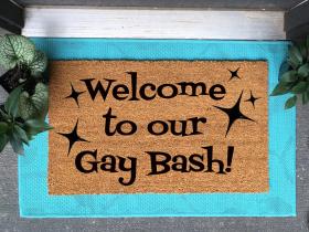 Welcome to our Gay Bash! | LGBTQ Party doormat