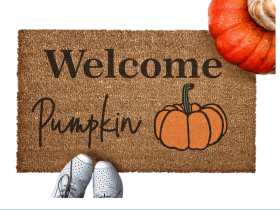 Welcome Pumpkin coir outdoor Doormat