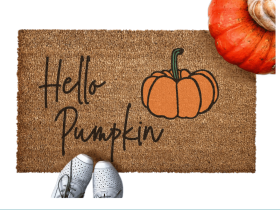 Hello Pumpkin coir outdoor Doormat