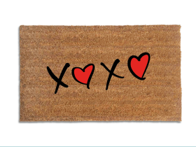 Valentine's Day Hugs and Kisses indoor outdoor all-weather doormat