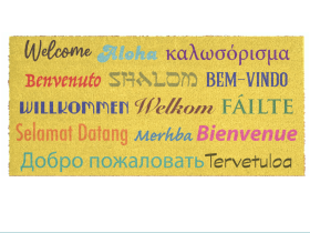 doublewide extra large coir doormat in many languages
