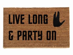 Live long & party on, Wayne's World meets Star Trek doormat