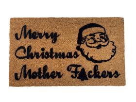"Merry Christmas Mother Fucker" cookie doormat, funny Christmas welcome mat