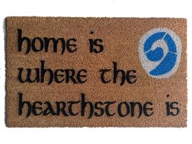 Sustainable coir Minecraft doormat, Home Is Where The Hearthstone Is, front door mat