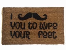 I mustache you to wipe your feet novelty funny doormat