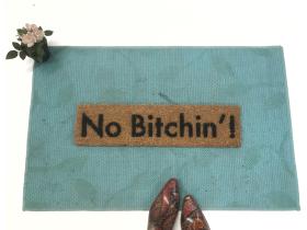No Bitchin'™ warning sahm sign doormat