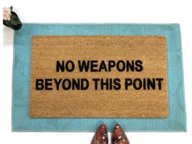 no weapons beyond this point  second amendment gun safety damn good doo